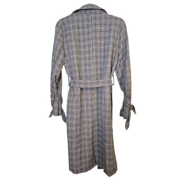 Mustard Seed gray grid belted duster jacket. Size S. - Picture 3 of 6